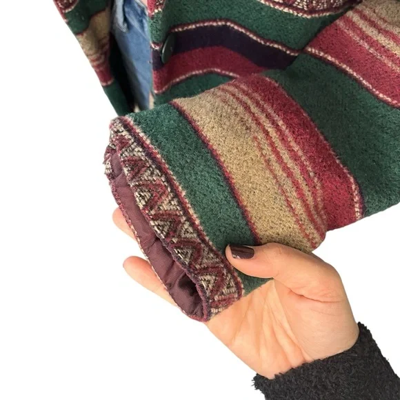 Vintage Southwestern stripe cotton blend blazer single breasted M - Picture 9 of 14